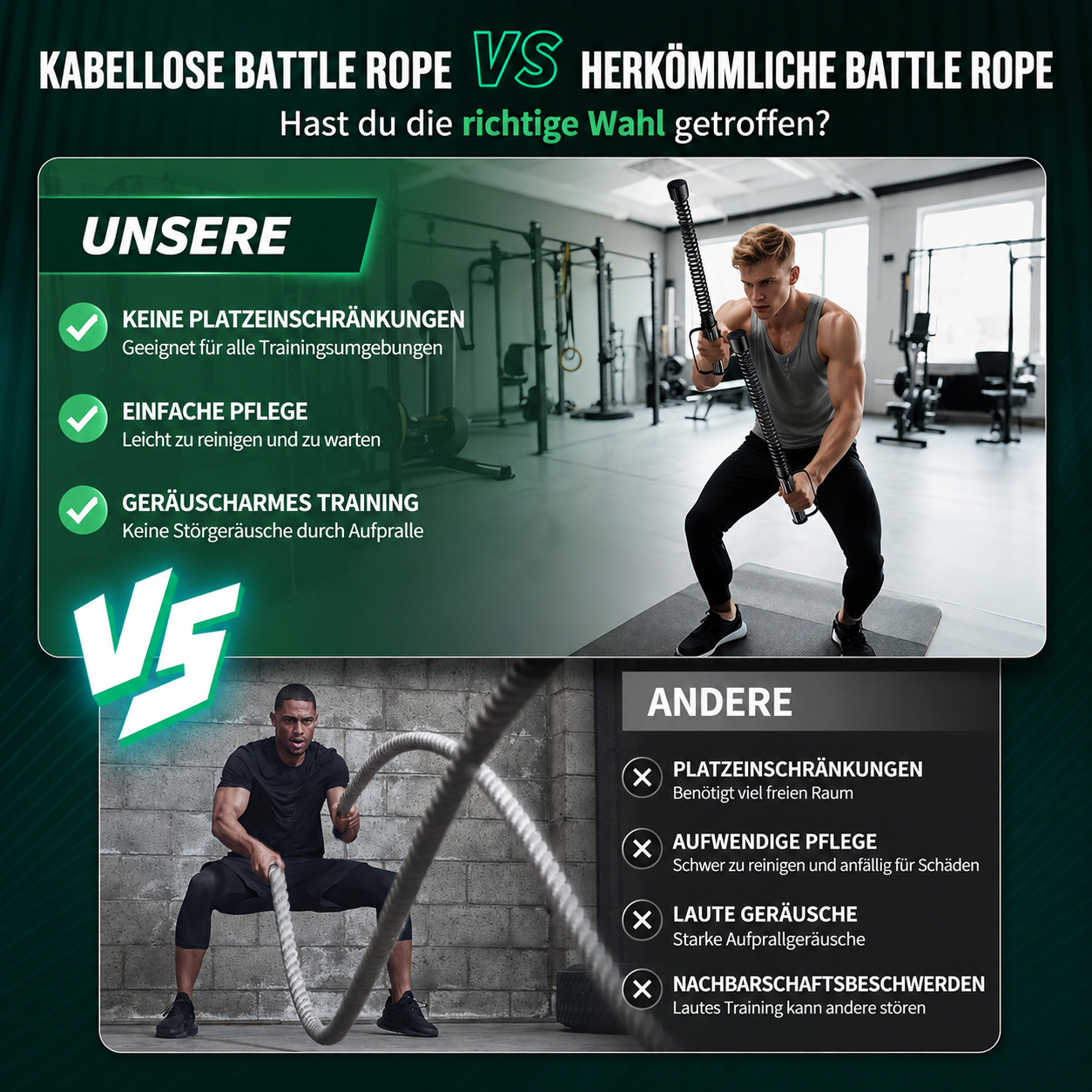 MassLoft Kabelloses Battle Rope
